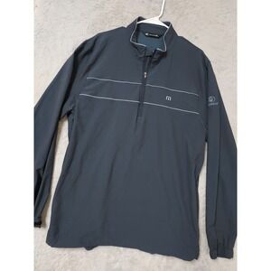 Travis Mathew Pullover Men Extra Large Quarter Zip Nylon Blend Blue Golf Logo XL